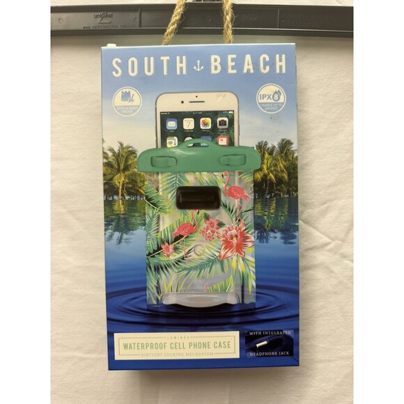 South Beach Waterproof Dust Sand Cell Phone Case Flamingo -New Airtight … - Picture 1 of 7